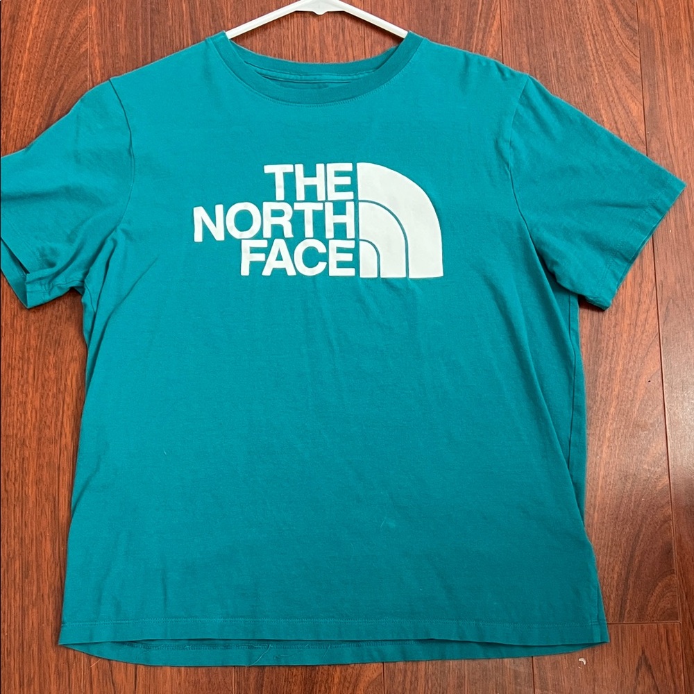 The North Face Turquoise Tee with White Logo